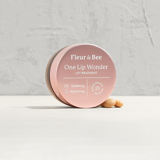 Peptide Lip Treatment with Anti-Aging Benefits | Clean, 100% Vegan, Cruelty Free | Restorative Repair For Dry Lips That Visibly Plumps and Hydrates | One Lip Wonder by Fleur & Bee (0.17 oz)