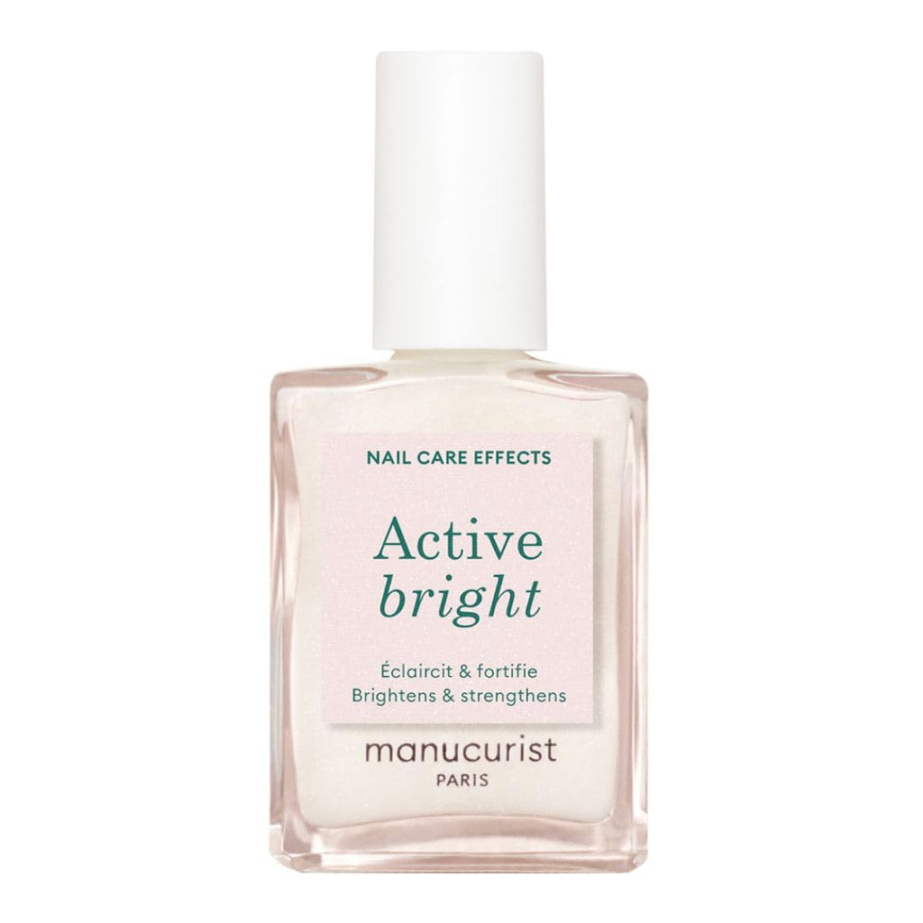 Manucurist Active Bright All in One Nail Perfector: Brightening Treatment Polish & Care - No Lamp - Vegan & Made in France - White Nail Polish - Nail Whitener & Brightener - Nail Strengthener