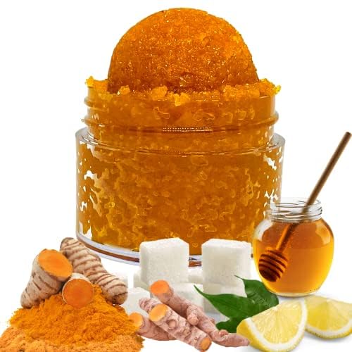 Turmeric Lemon Honey Sugar Lip Scrub, Dark Lip, Lip Brightening Scrub, Exfoliating Lip Scrub, Sugar Lip Scrub, Turmeric Lemon Lip Scrub (16 Ounce)
