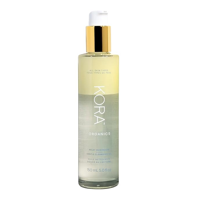 KORA Organics Milky Mushroom Oil Cleanser, Cleanse & Nourish, Certified Organic, Cruelty Free, 5.07 oz