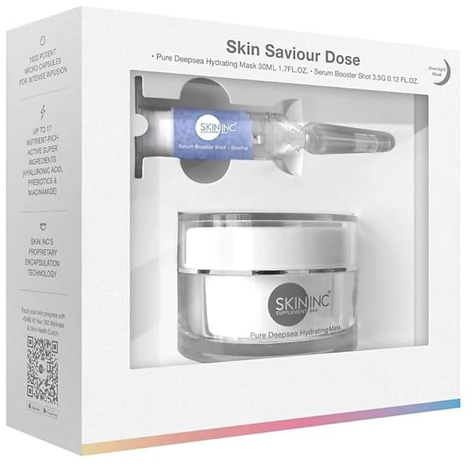 Inc Saviour Dose Soothe Care Set - Hydration Kit with Serum Booster and Deepsea Hydrating Mask for Plump, Replenished