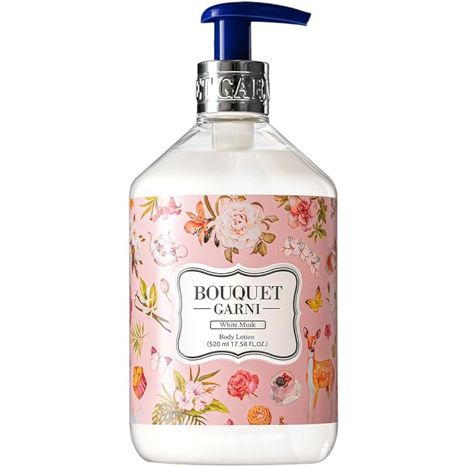 Bouquet Garni Body Lotion White Musk Fragrance - Long-lasting Moisture & Fragrance, Non Sticky Texture (Containing Shea Butter Rich in Vitamin A, C, E) - 17.6 oz