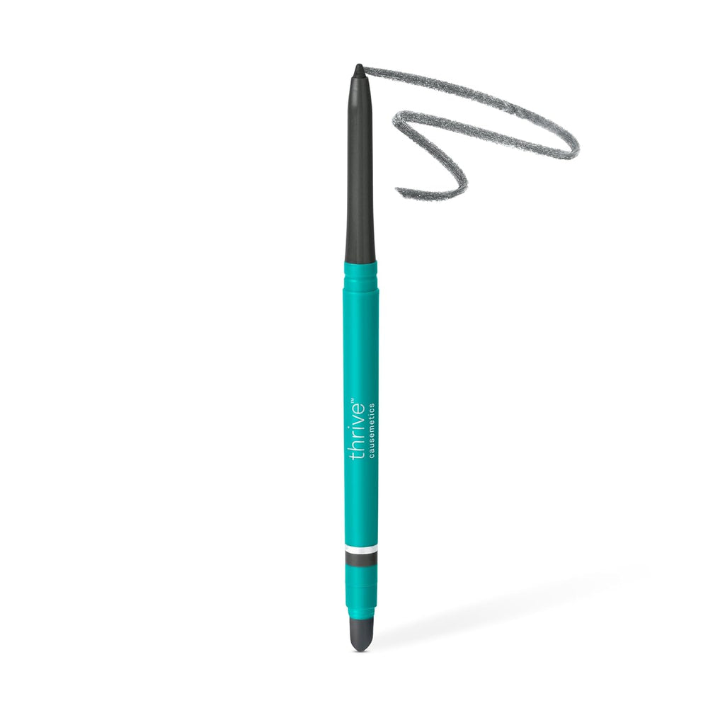 Thrive Causemetics Infinity Waterproof Eyeliner Pencil, Built In Sharpener & Smudge Tip, Long Lasting, Smudge Proof, Hyaluronic Acid & Shea Butter, Vegan & Cruelty Free, Hoda (Slate Grey Matte)