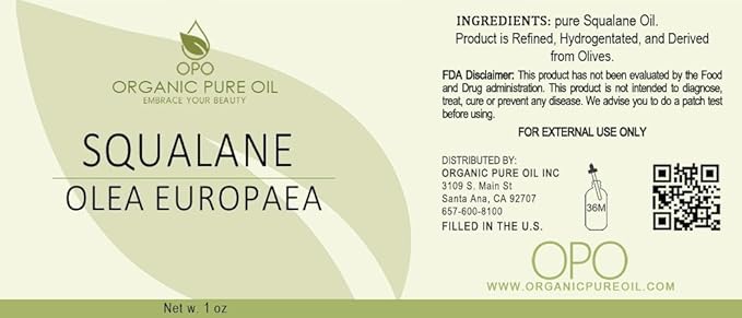 Squalane Oil - 1 oz - 30ml Glass & Dropper - Pure, Plant-Derived, Non GMO, Refined Squalene from Olives - Ultra Hydrating Carrier Facial Oil for Under Eyes, Skin, Hair, Body, Scalp & More