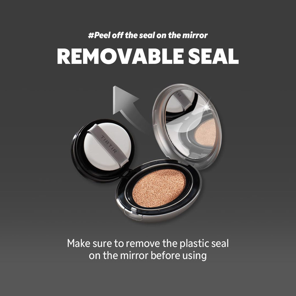 [*Mini Size*] TIRTIR Aura Glow Silver Cushion | Korean Cushion Foundation, (#24W Soft Beige, 0.15 Fl Oz)