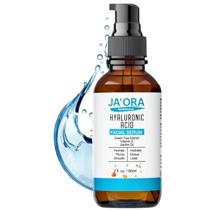 JA'ORA Skin Effective Hyaluronic Acid Serum, 60ML - Anti-Aging with Aloe Vera & Vitamin E, Hydrating, Firming, Brightening for Even Skin Tone & Wrinkle Care