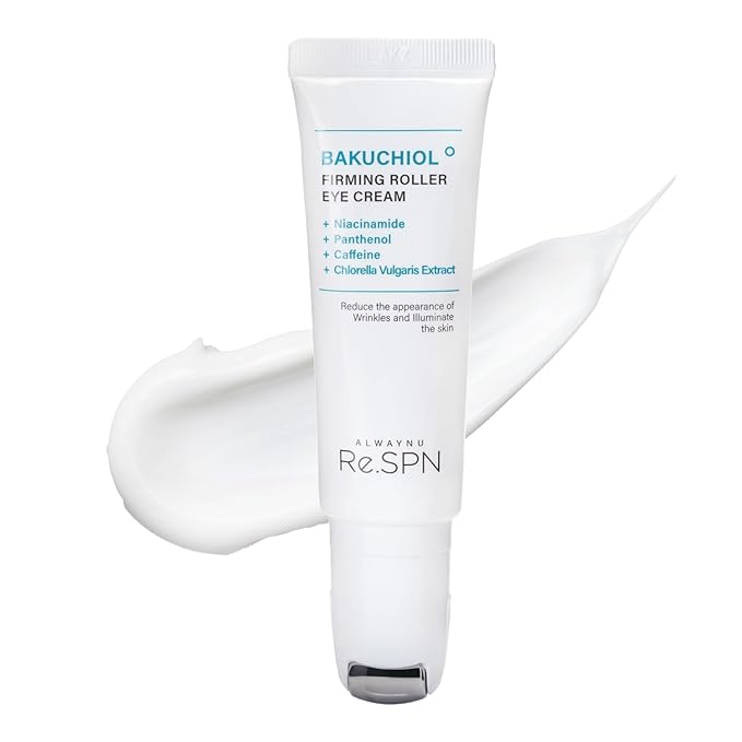 Re.SPN Bakuchiol Firming Roller Eye Cream, Niacinamide, Retinol, Adenosine, Caffeine | Self-Care, Vegan, Intense Hydration | Cream with Guasha, Glass Skin, Korean Skin Care(20ml/0.67 fl oz)