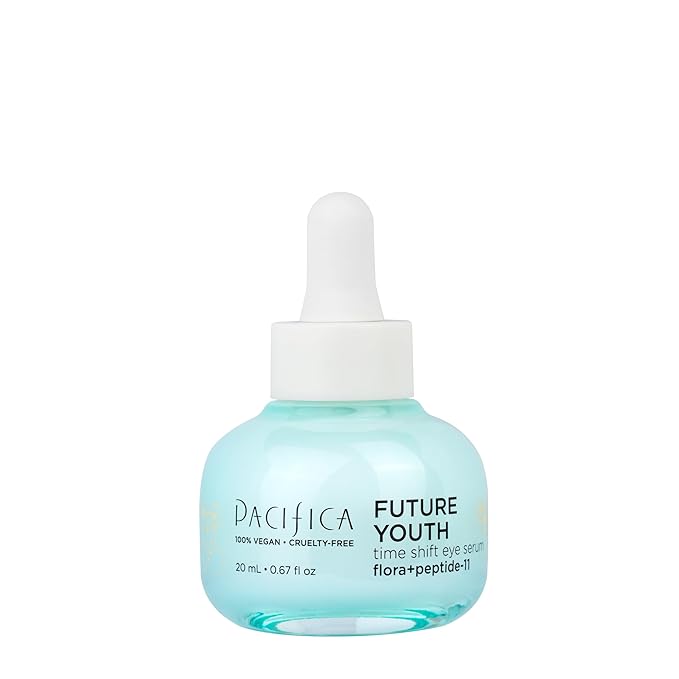 Pacifica Future Youth Time Shift Eye Serum – Peptide Eye Serum for Fine Lines & Dark Circles, Lifting & Firming Under Eye Treatment w/Flora + Peptide-11, Unscented Hydrating Gel for All Skin Types