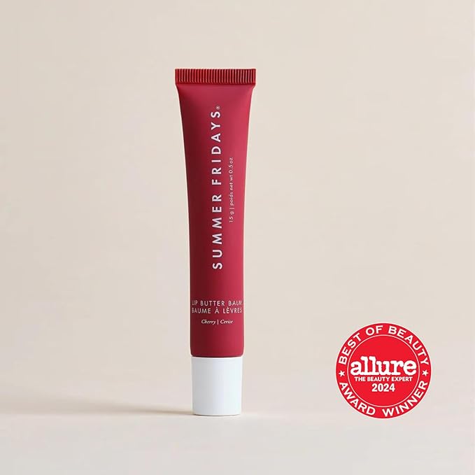 Summer Fridays Tinted Lip Butter Balm - Conditioning Vegan Lip Balm for Instant Moisture, Shine & Hydration - Sheer-Tinted, Soothing Skincare - Cherry (.5 Oz)