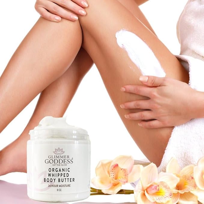 GLIMMER GODDESS Organic Body Butter - 8oz (Salted Caramel)