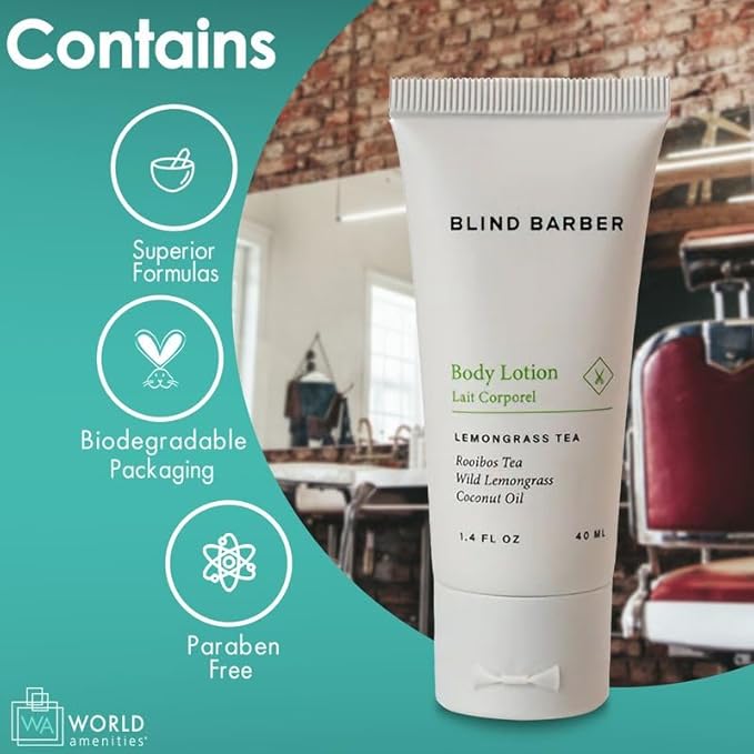 Blind Barber Body Lotion - Case of 300 - Lotion Tube with Flip top Cap - Body Lotion For Women and Men Set
