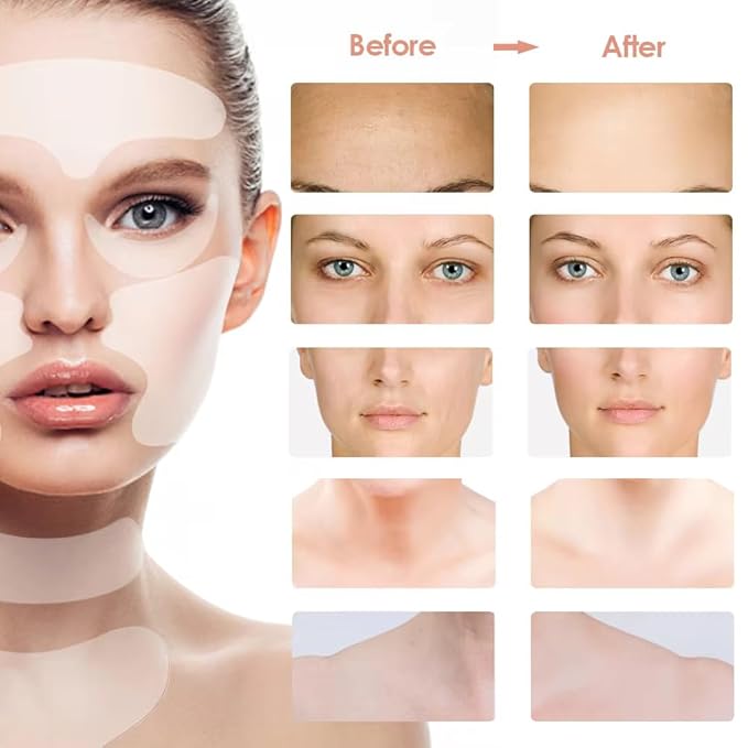 ACADA Anti Wrinkle Patches – Reusable Silicone Face Patches for Forehead Eyes Mouth Neck and Chest Wrinkle Patches for Firming & Lifting (Gel Patches 11pcs)