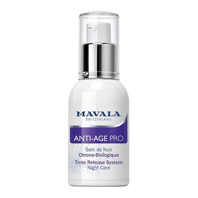 MAVALA Anti Age Pro Night Care | Anti-Aging Serum | Detox, Rejuvenate, and Correct Signs of Aging | Repair Wrinkles + Dark Spots | Vitamin C and Vitamin E | 1 oz.