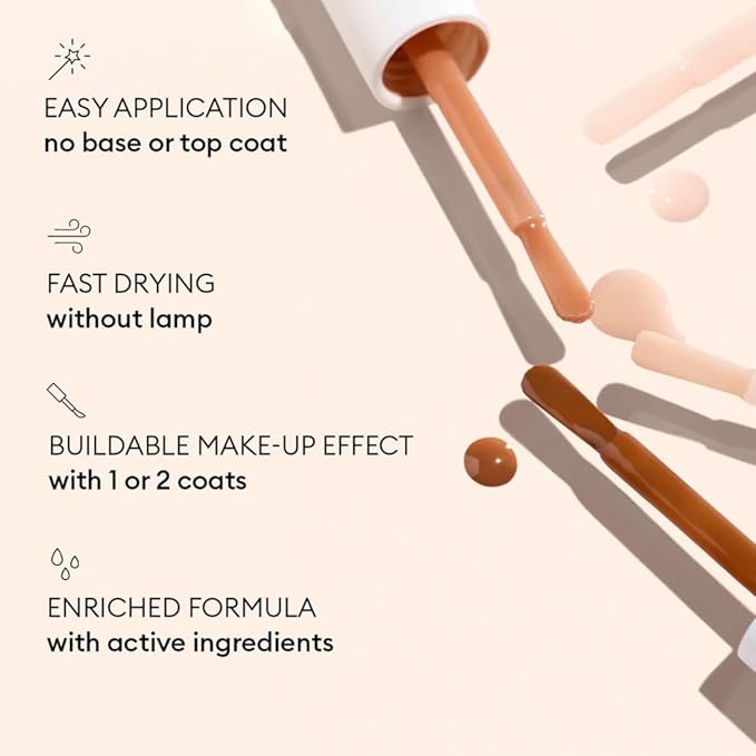 Manucurist Active Smooth™ 03 Nail Concealer Polish & Care - 2 in 1 Nude Nail Polish : Nail Strengthener and Growth - Nail Concealer - Ridge Filler for Nails - Natural Nail Polish - Bronze Finish