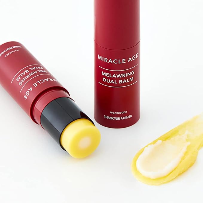 THANKYOU FARMER Miracle Age Melawring Dual Balm, Korean Eye Cream for Face, Fast-absorbing Anti Wrinkle Balm Stick, Crows Feet Eye treatment Product, Fine Lines Lifting, 0.35oz