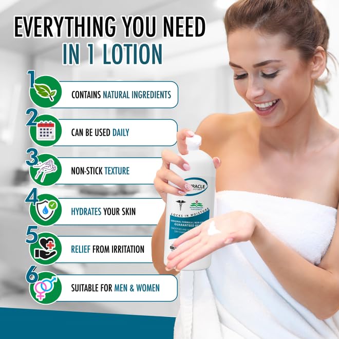 GLY MIRACLE Moisturizing Body Cream Lotion, 16 ounce - Non-Greasy Skin Humectant for Extremely Dry Skin, Hands, Body, and Feet, Light Fresh Scent with Pure Glycerin for Nourishing Hydration.