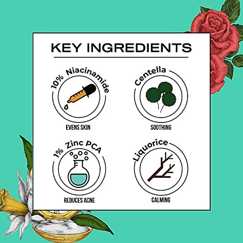 Dr. Sheth's Centella & Niacinamide Face Serum | Helps Reduces Acne & Scars | Controls Sebum & Soothes Redness | Unisex Formula for All Skin Types | 1.01 Fl Oz/30 ml
