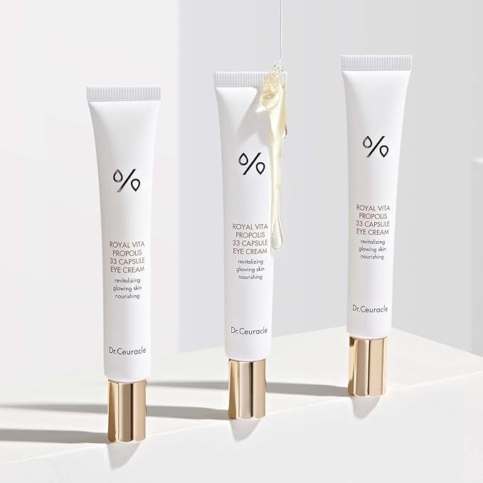 leegeehaam Dr.Ceuracle Royal Vita Propolis 33 Capsule Eye Cream with Applicator (20ml / 0.67 fl. oz.) - Soothing, Hydrating Eye Serum Cream, Dark Circle Relief