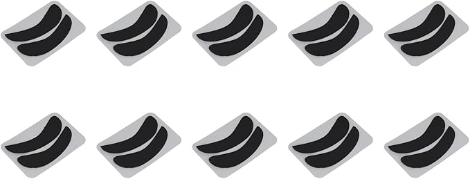 10 Pairs Half Moon Shaped Reusable Under Eye Pads for Eyelash Extension Excellent Silicone Under Eye Pads for Lash Extension with Individually Package (Black)