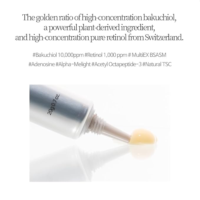 Bakuchiol Retinol Eye Cream 0.7 fl.oz (20g) | Eye Cream for Dark Circles, Puffiness & Wrinkles