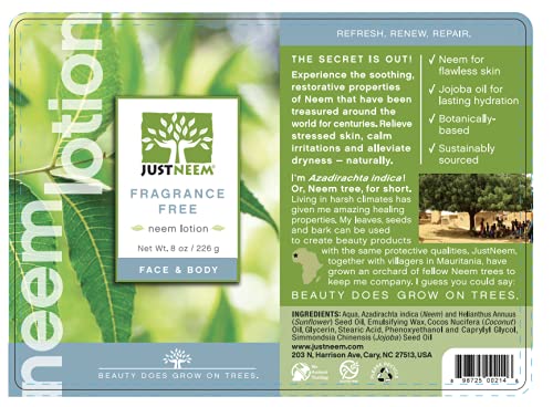 Lotion - Fragrance Free - Naturally Provides Instant and Lasting Relief for Severely Dry, Cracked, Itchy or Irritated Skin - Face & Body - 8oz