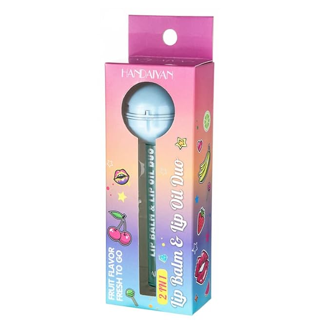 Lip Gloss and Lip Balm Combo, Magic pH Color Changing Lipstick & Vitamin E Clear Lip Oil Combo, Hydrating Plumping Lip Care Product for Girls (Purple)