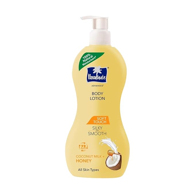 Parachute Advansed Soft Touch Body Lotion with Pure Coconut Milk & Honey |For Women & Men | All Skin types | 100% Natural, 72h Moisturisation | 13.5 Fl.oz.