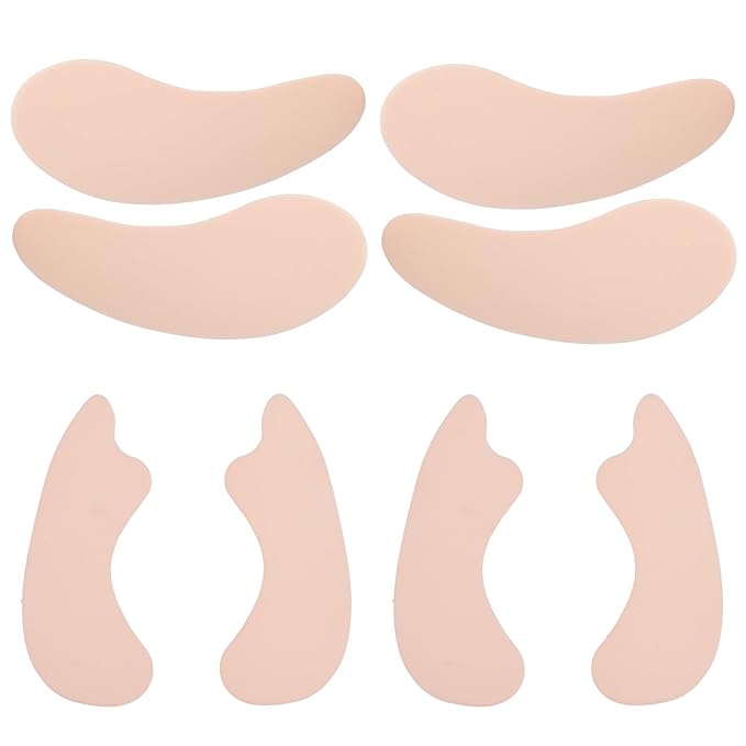 Reusable Eye and Smile Line Patches - 4 Pairs Silicone Under Eye Patches and Nasolabial Folds Patches, Reusable Eye Mask, Silicone Wrinkle Patches for Eye Lines & Smile Lines Treatment, No Adhesive