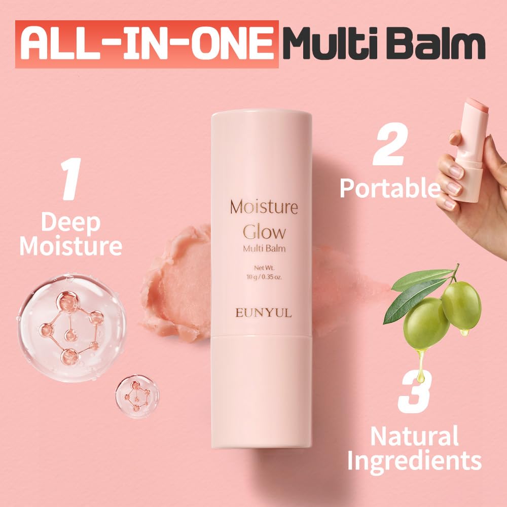 EUNYUL Moisture Glow Multi Balm Stick 0.35 Oz. Facial Balm for Hydrating & Nourishing