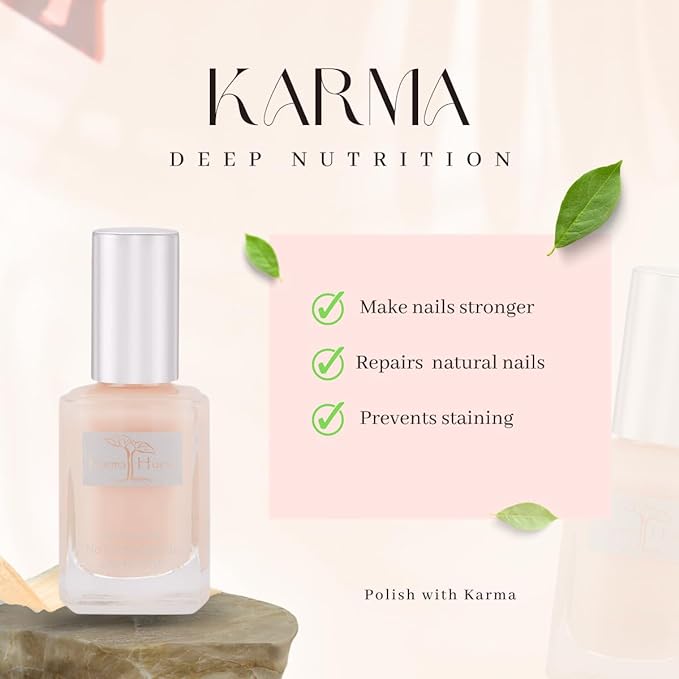 Karma Naturals Deep Nutrition Nail Strengthener – Ridge Filler, Nail Hardener & Growth Booster for Thin or Damaged Nails (0.43 FL oz)