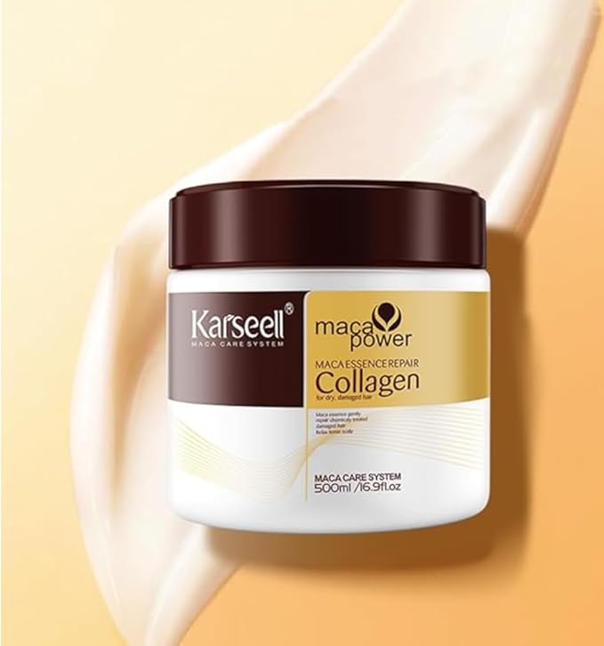 Collagen Hair Treatment Deep Repair Conditioning Argan Oil Collagen Hair Mask Essence for Dry Damaged Hair All Hair Types 16.90 oz 500ml