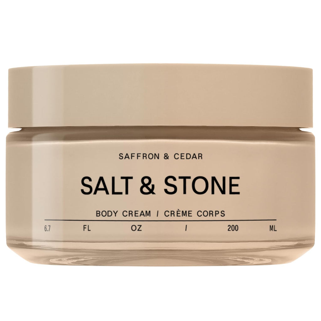 Salt & Stone Body Cream – Saffron & Cedar | Hydrating Formula with Seaweed Extracts, Spirulina & Squalane | Deep Hydration, Skin Barrier Support & Healthy Glow | for all Skin Types (6.7 fl oz)