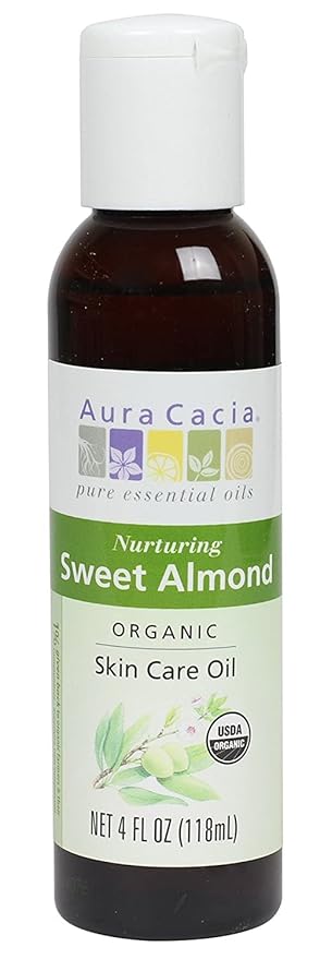 Aura Cacia Organic Skin Care Oil, Nurturing Sweet Almond, 4 Fluid Ounce
