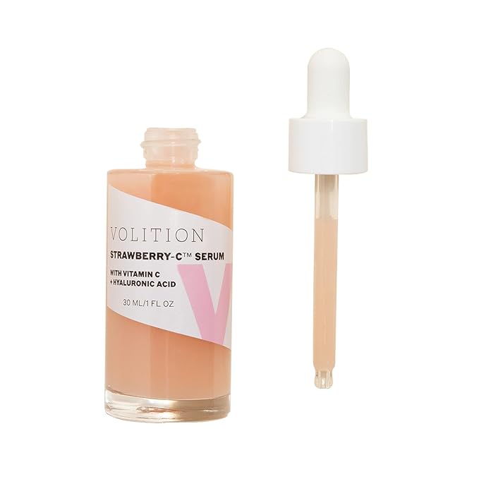 Volition Beauty Strawberry-C Brightening Serum with Vitamin C + Hyaluronic Acid 30ml/1oz | Vegan, Paraben-Free & Cruelty-Free