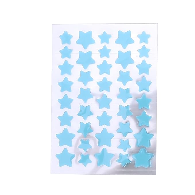 10 Sheets/Pack (400 Capsules) Pimple Patches for Face,Hydrocolloid Acne Patches Star Pimple Patches for Healing,Cute Star Face Stickers Zit Patch,Pore Cleansing Strips,Treatments and Masks (Blue)