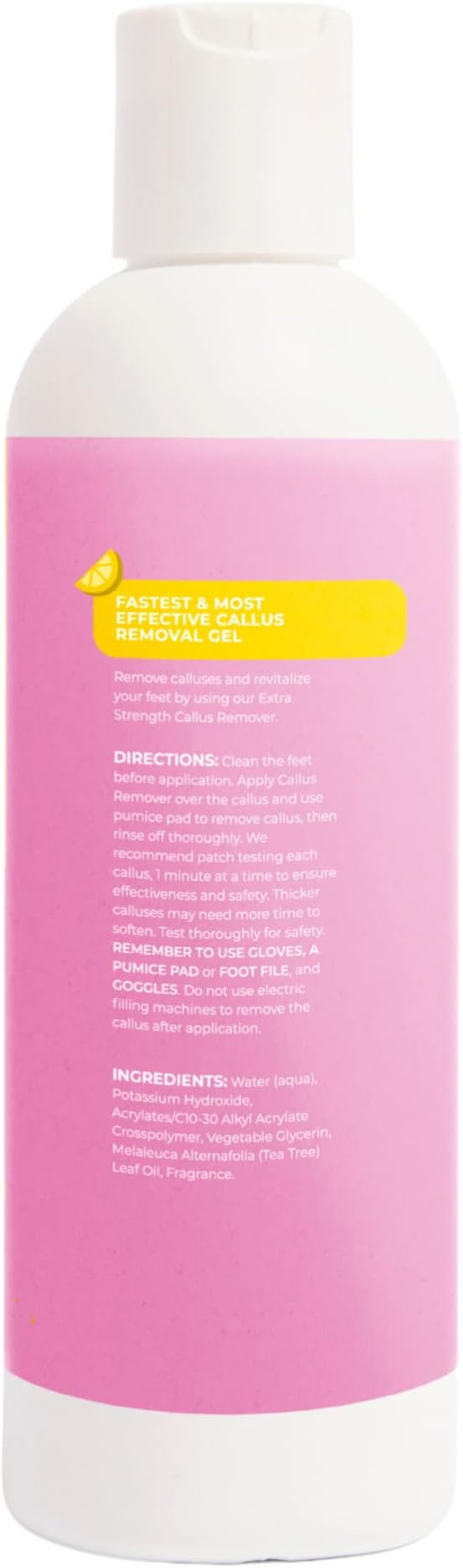 Cacee 8oz Foot Callus Remover with Tea Tree Oil, Lemon Scent for Foot Spa, Pedicure Soak, Foot Care, Athletes Foot Treatment, Cuticle and Callus Remover for Feet