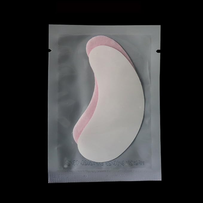 100 Pairs Set Under Eye Pads Disposable Eye Gel Patches for Eyelash Extensions Tool Kit, Pink Film