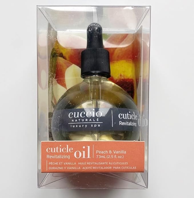 Cuccio Naturale Revitalizing ,Hydrating Oil For Repaired Cuticles Overnight - Remedy For Damaged Skin And Thin Nails - Paraben, Cruelty-Free Formula - Peach And Vanilla - 2.5 Oz