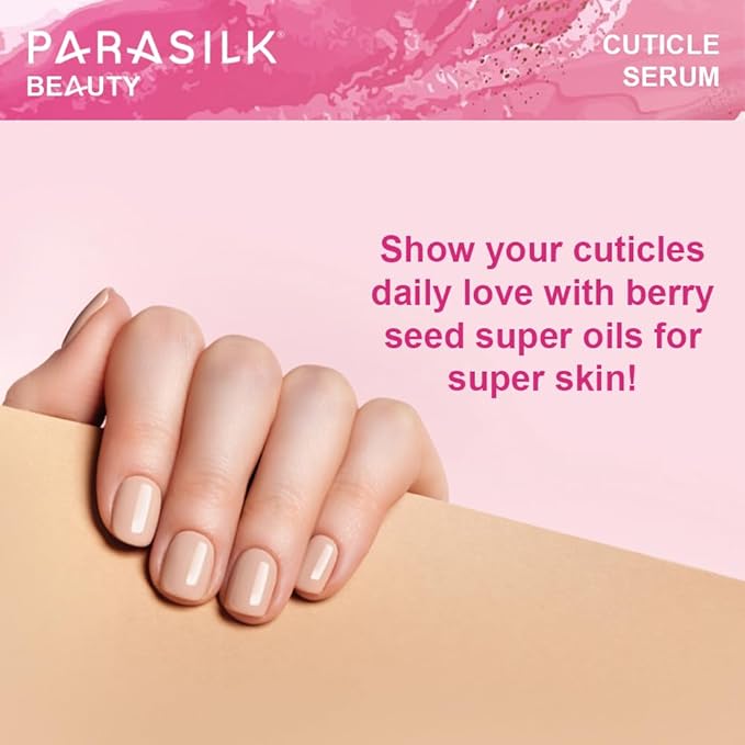 Parasilk Beauty Berry Seed Cuticle Serum. Superior Antioxidant Oils. Soothe, Hydrate, and Rejuvenate Dry Cuticles