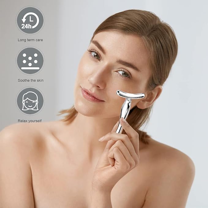 3 Pcs Metal Eye Cream Applicator Tool, Eye Roller Massage Sticks and Makeup Cream Spoon, Facial Massager for Reducing Puffiness Wrinkle Dark Circles