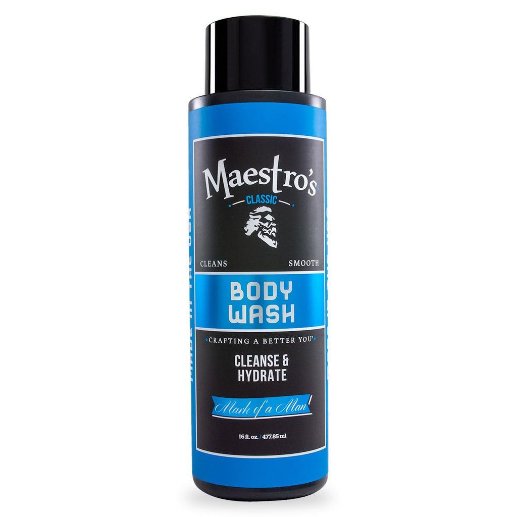 Maestro's Classic BATH WASH - Conditioning Bath Wash, Cleans and Hydrates, Mark of Man Blend, 16 Ounce