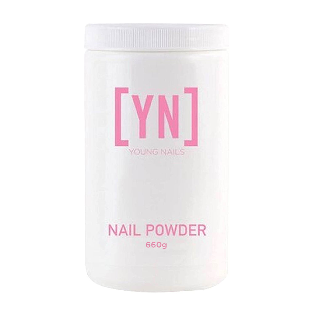 Young Nails Acrylic Core Powder - Self-Leveling Acrylic Nail Powder, Clear Nude Pink White Acrylic Powder for Nail Extenstion, Professional Grade, Superior Adhesion, Color - XXX White, 660g