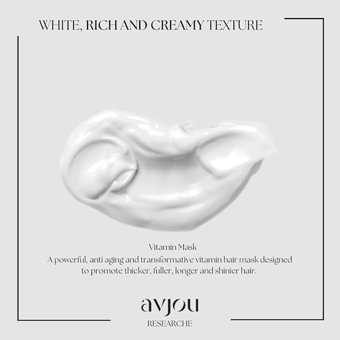 Vitamin Mask - Promotes Natural Hair Growth, Vegan, Anti-Aging, Color & Keratin Safe, Hydrates & Strengthens with Redensyl, Designed for All Hair Types, 6 oz