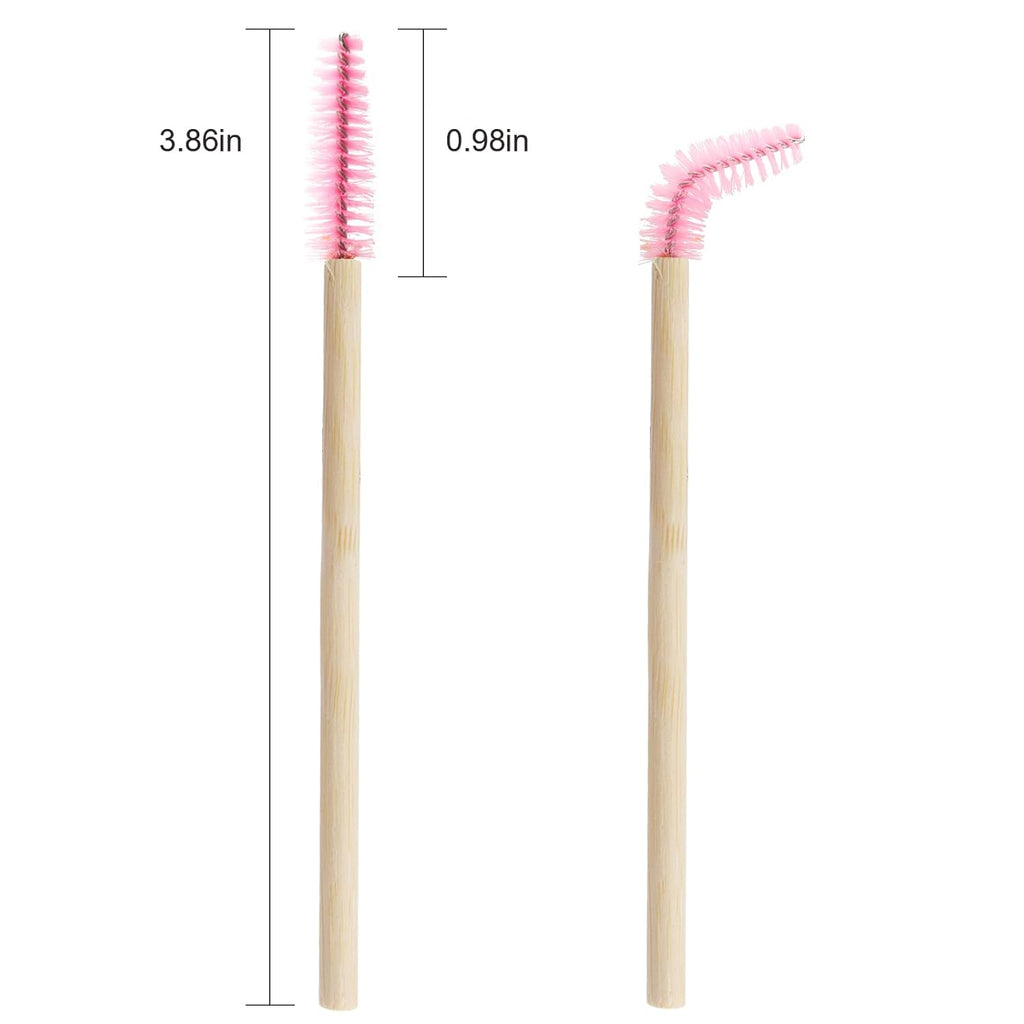 300PCS Disposable Mascara Wands Spoolie Brush Crystal Eyebrow Brushes Eyelash Extension Applicator Makeup Kits Bamboo Mascara Brush