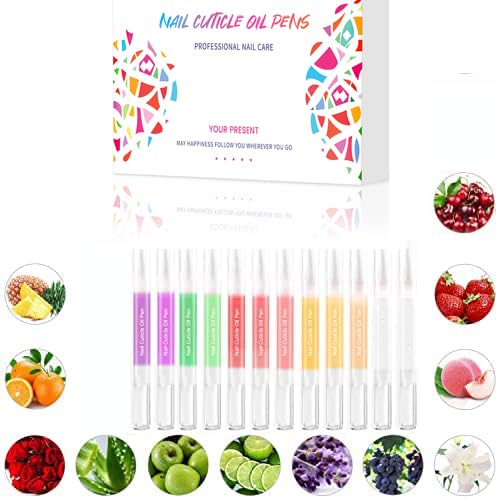 12Pcs Nail Cuticle Oils Nail Nutrition Oil Pen Nourishment Pens Cuticle Revitalizer for Agnail Nourish Skin Nail Care