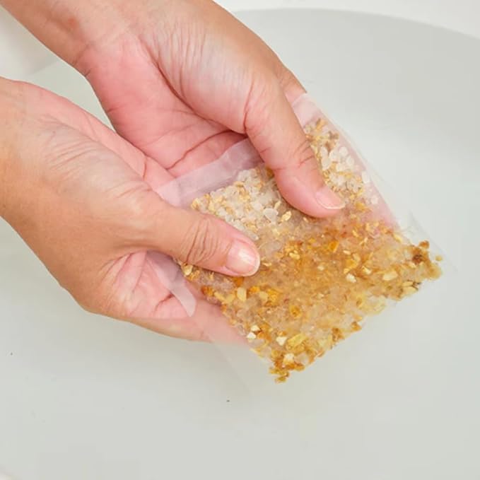 Natural Herb Bath Salt - 1.4 oz x 10 Packs - Yuzu & Ginger - Mineral Bath Soak - Sea Salt with Dried Yuzu Peels - Jojoba Oil - Made in Japan