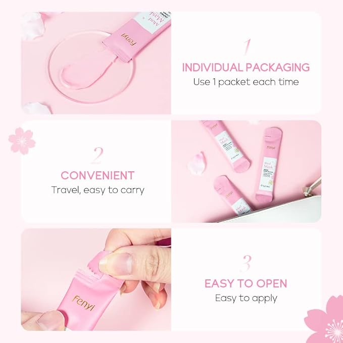 1 Pack Of 20 PCS Japan Flower Individual Package Facial Mud Mask, Deep Cleansing Refining Skin, Even Skin Complexion, Purifying Mud Mask Clay Mask