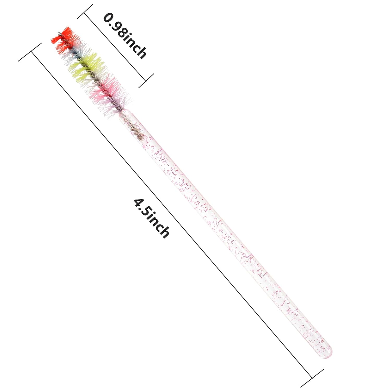 300PCS Disposable Mascara Wands Spoolie Brush Crystal Eyebrow Rainbow Brushes Eyelash Extension Applicator Makeup Kits(Pink)