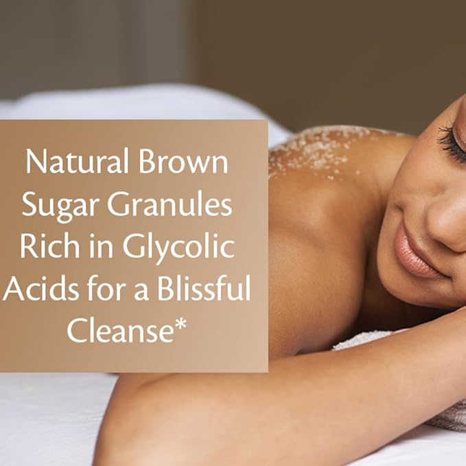 Brown Sugar Scrub Face Foot & Body Exfoliator Infused with Collagen and Stem Cell Exfoliating Salt Body Scrub for Toning Skin Cellulite Skin Care by M3 Naturals