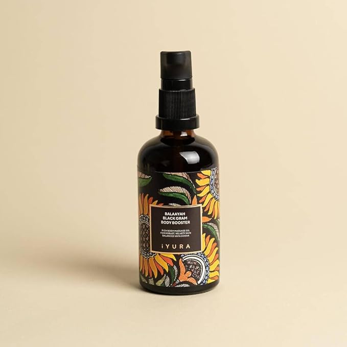 Balaayah Balaayah Black Gram Body Booster Oil | Ayurvedic Massage & Moisturizing Body Oil | Indulging aroma of Vanilla & Frankincense | Luxurious, Fast-Absorbing & Non-Sticky | 3.38 fl oz